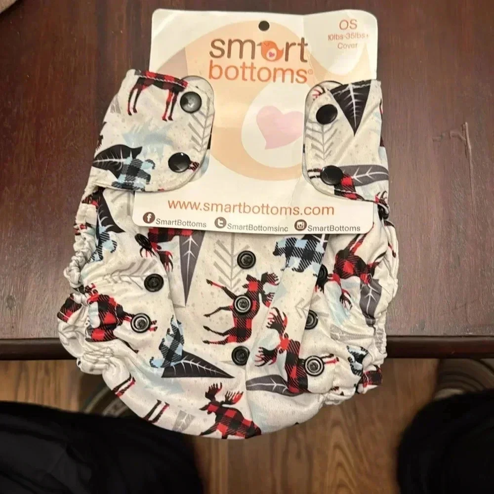 NWT Smartbottoms reindeer diaper cover OS (10-35lbs)